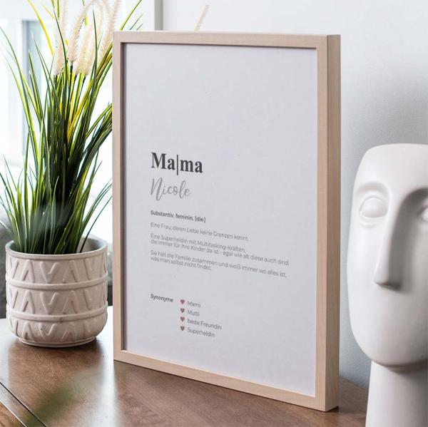 Definitionsposter "Mama  1" | Geschenkidee | Personalisiert  | individuelles Bild | Wörterbuch